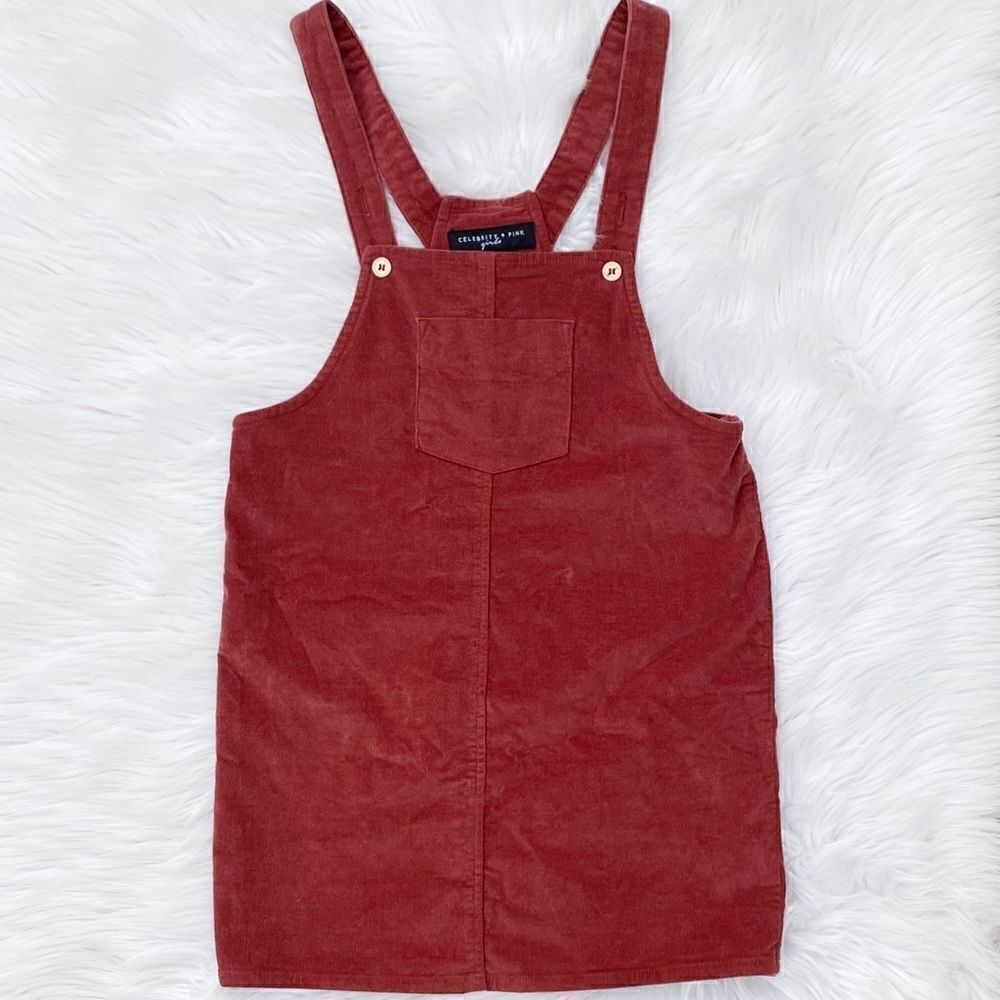 Celebrity Pink Girls Corduroy Overall Dress Pink Size Medium GIRLS